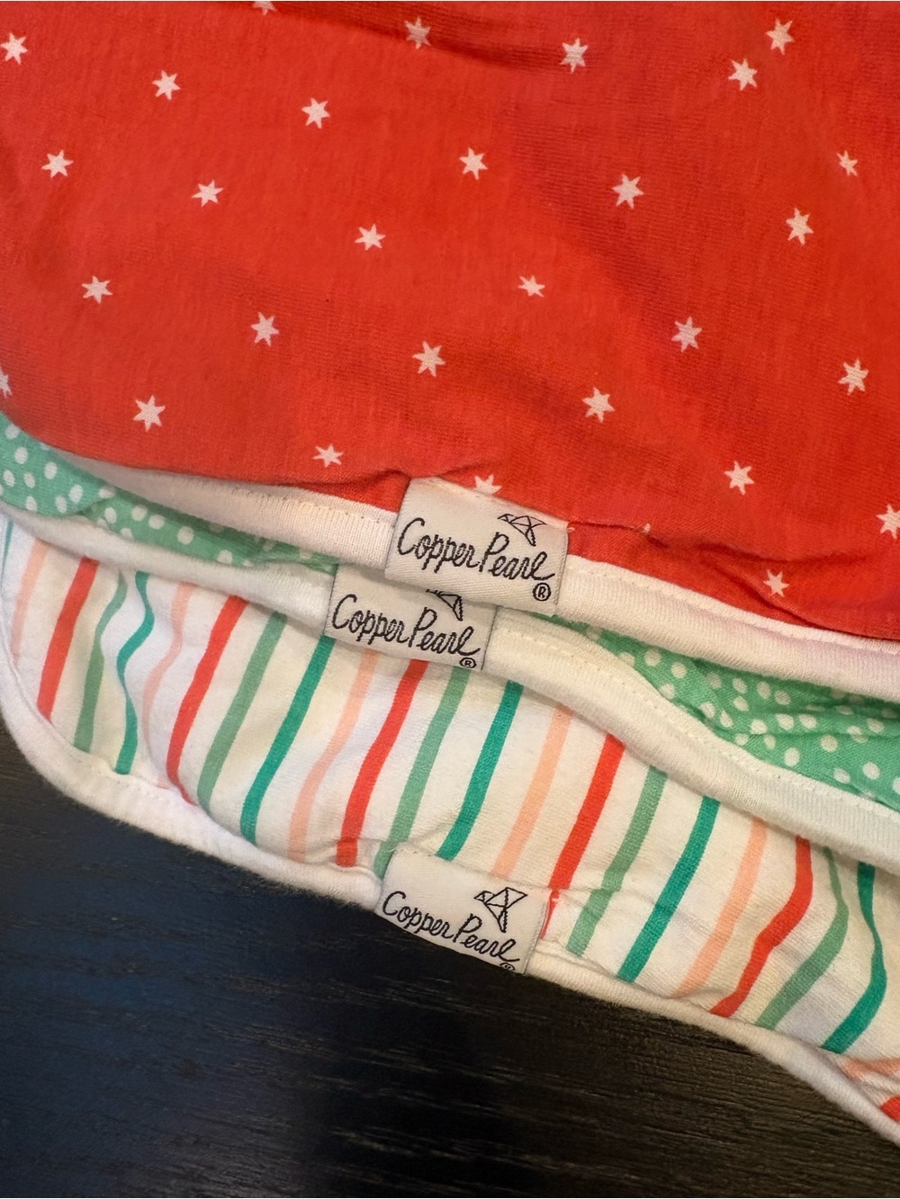 Copper Pearl 3 Pack Premium Burp Cloths